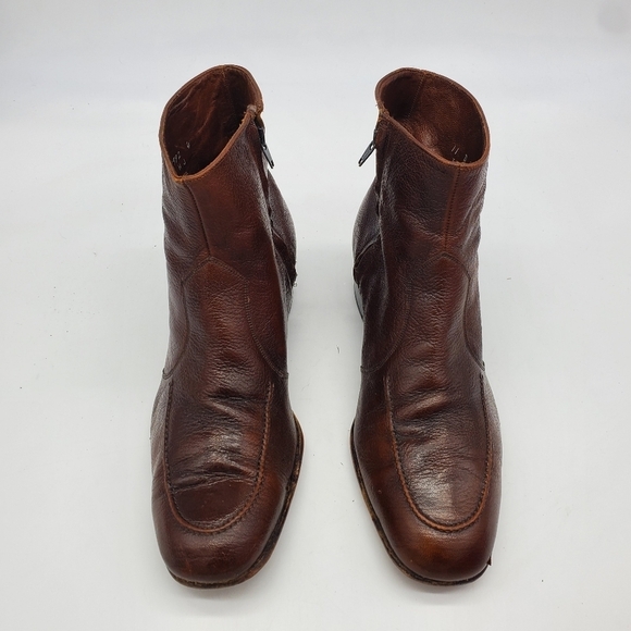 Vintage The Florsheim Shoes Men 11 D Essex Moc Toe Zipper Leather Ankle Boots - Picture 12 of 12